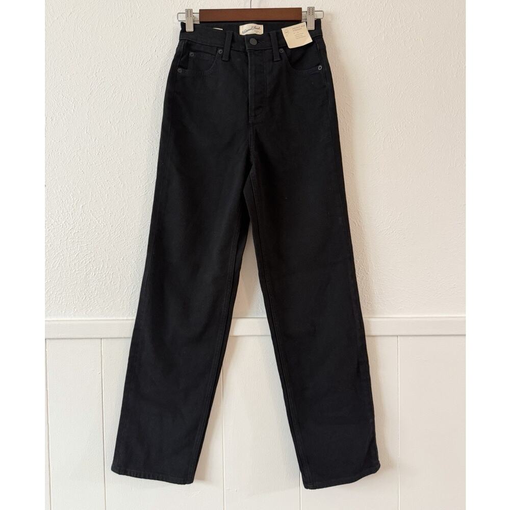 Universal Thread Highest Rise Straight Size 00 Black Jeans Women’s NWT Stretch - Picture 2 of 8